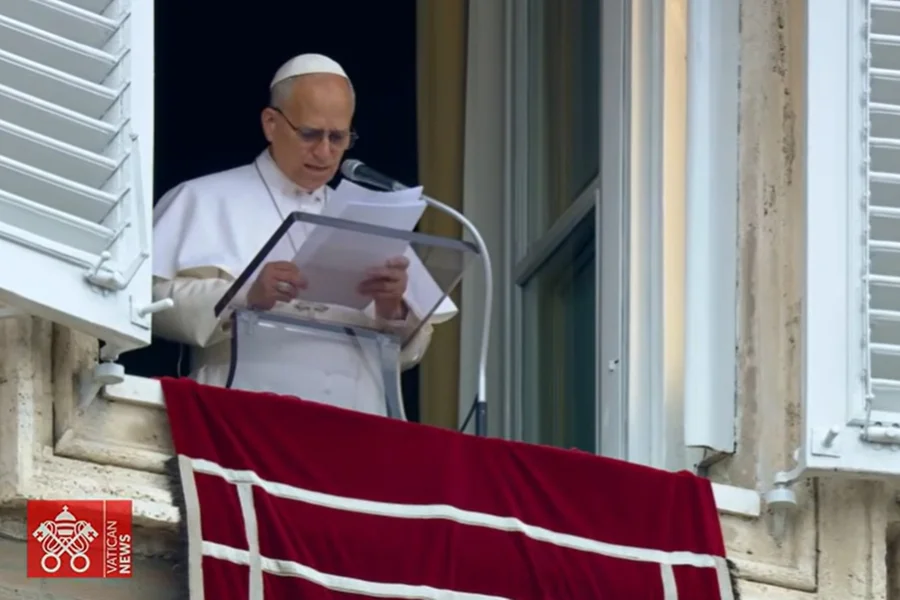 Papa Leão XIV durante seu pronunciamento.