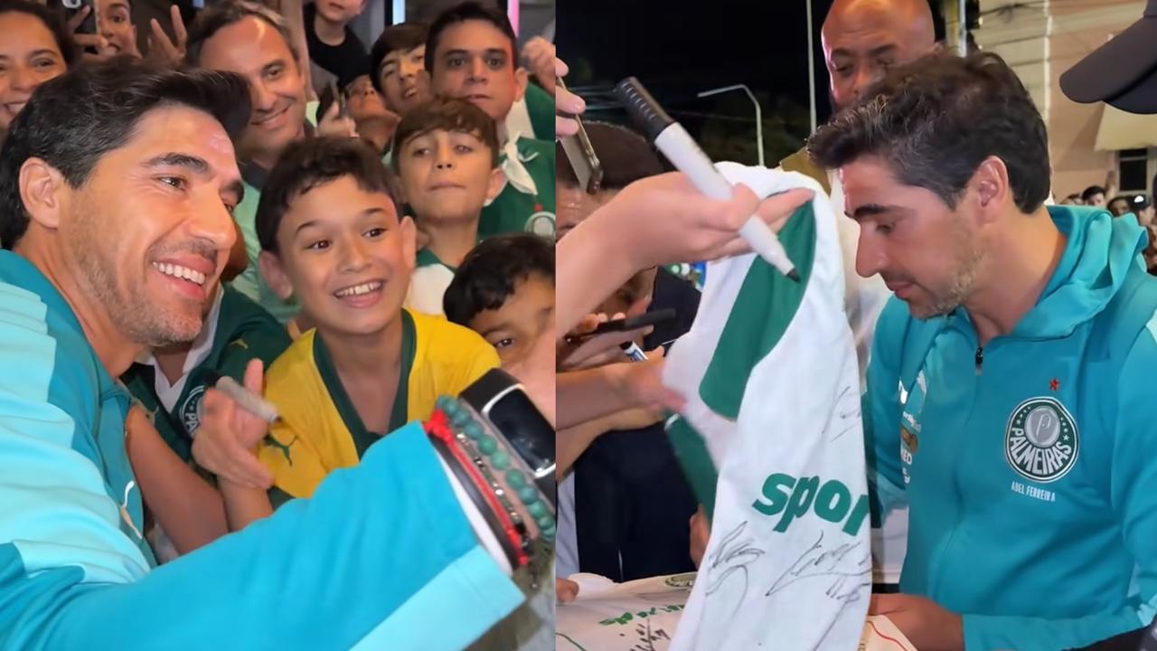 Técnico Abel Ferreira está em Belém e marcou presença junto da delegação alviverde para acompanhar a partida no Mangueirão.