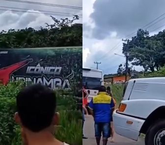 Imagem - Carreta da aparelhagem Tupinambá perde os freios, volta de ré e cai em barranco na PA-124