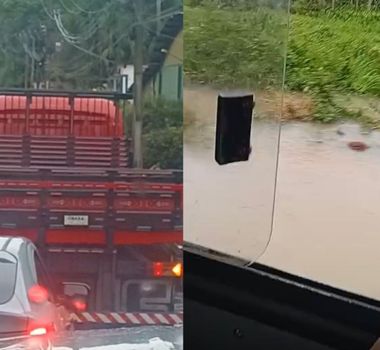 Imagem - Forte chuva alaga estrada de Inhangapi e causa transtornos no trânsito em Castanhal