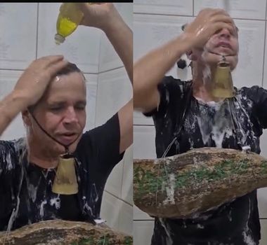 Imagem - Vídeo: Homem viraliza ao tomar banho com detergente em ato de apoio a Bolsonaro