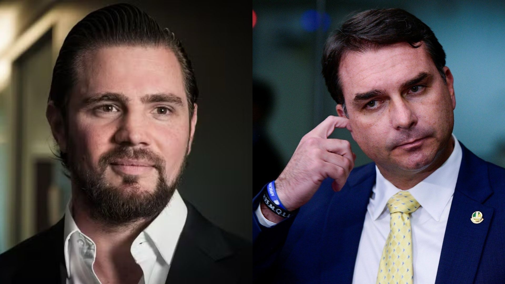 Daniel Vorcaro, proprietário do Banco Master e o senador e pré-candidato à Presidência, Flávio Bolsonaro.
