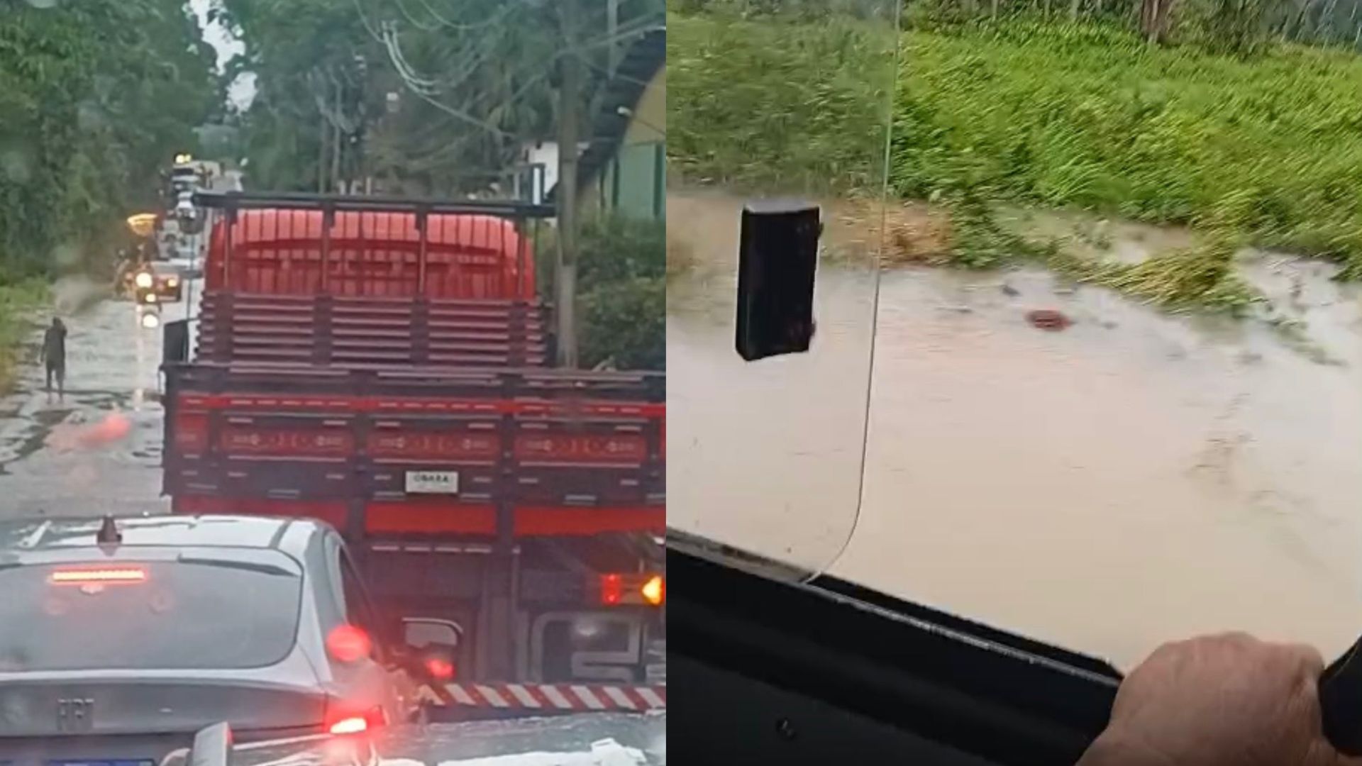 Forte chuva alaga estrada de Inhangapi e causa transtornos no trânsito em Castanhal