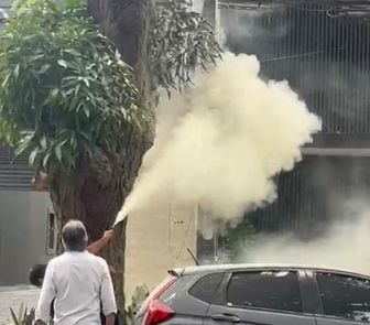 Imagem - Princípio de incêndio é registrado em um poste de energia no bairro da Campina em Belém