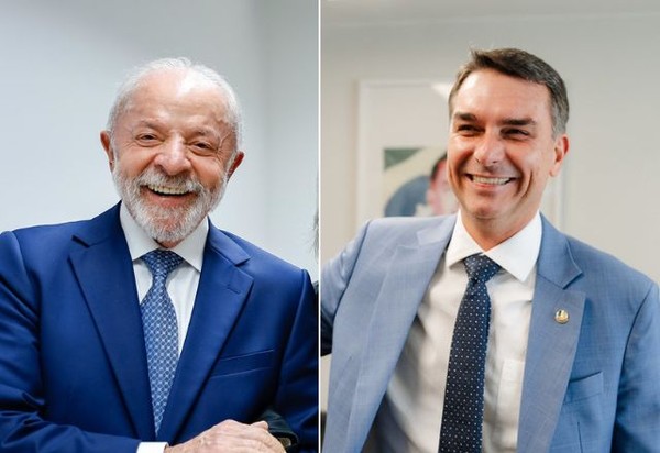 Lula e Flávio Bolsonaro 