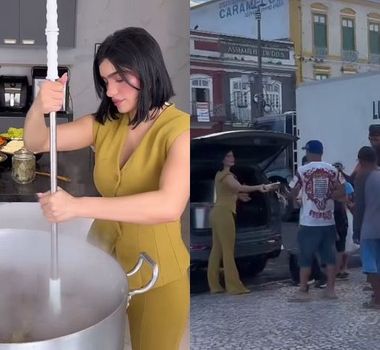 Imagem - Influenciadora prepara mais de 200 marmitas e distribui para pessoas em situação de rua em Belém