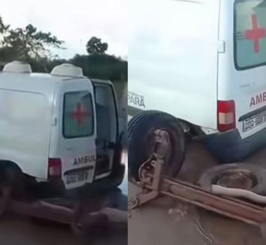 Imagem - Ambulância sucateada se desmonta em estrada de Nova Esperança do Piriá