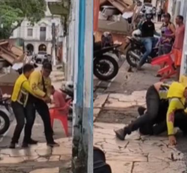 Imagem - Mototaxistas são flagrados brigando por passageiros na Cidade Velha, em Belé