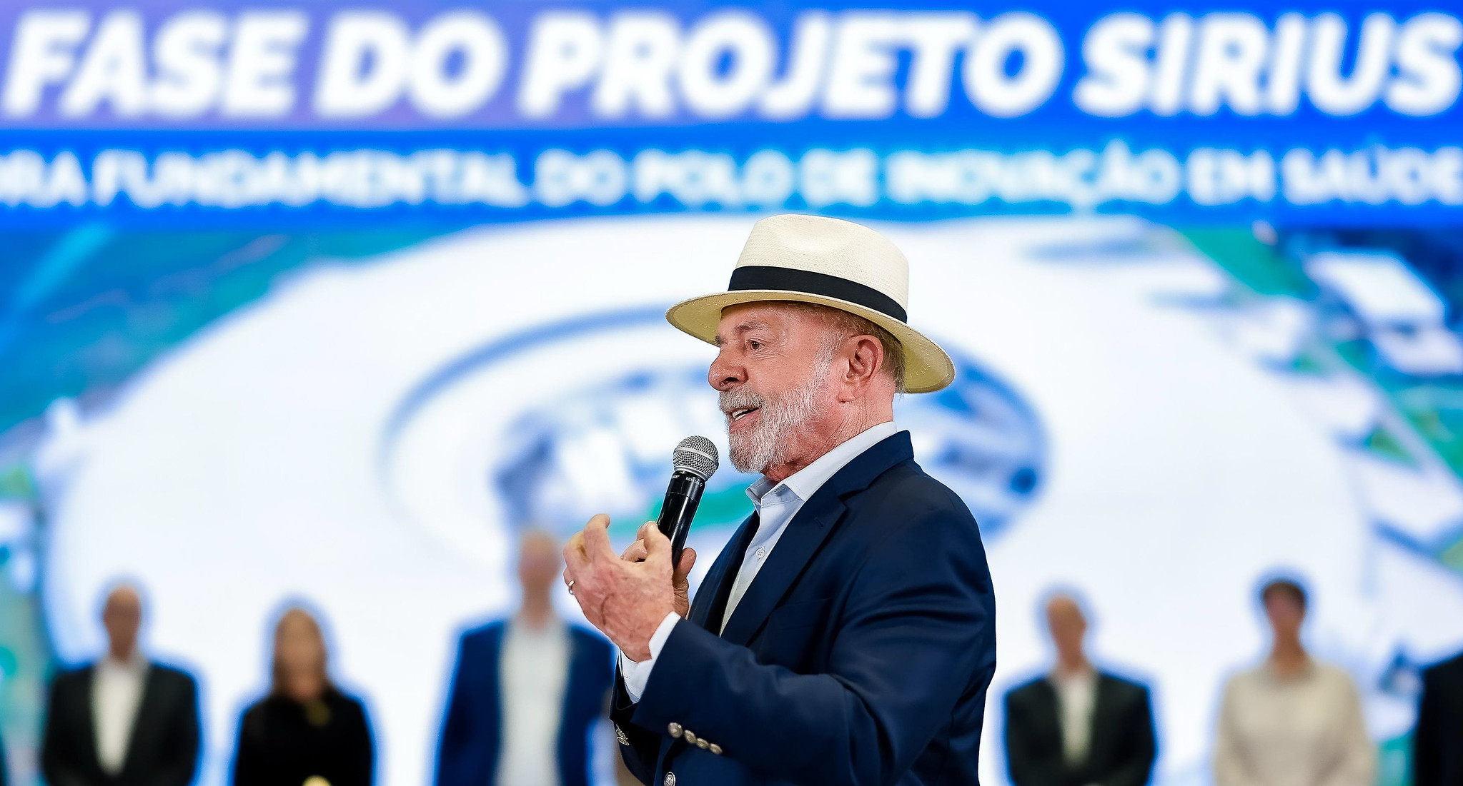 Presidente da República, Luiz Inácio Lula da Silva, durante anúncio das entregas das quatro novas linhas de luz do CNPEM.