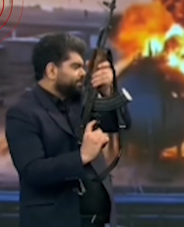 (O projétil atingiu o teto sem causar feridos. Todo o procedimento foi transmitido sem interrupções.)