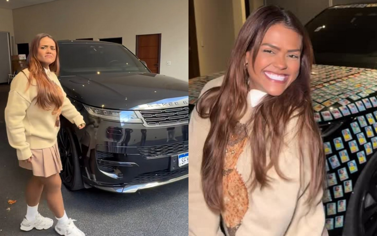 A ação foi registrada em vídeo e mostrou o veículo, uma Range Rover Sport avaliada em mais de R$ 1,7 milhão, praticamente todo adesivado, incluindo retrovisores e lataria

