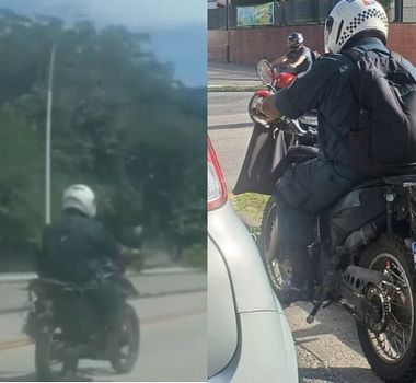 Imagem - Policial é flagrante cometendo irregularidades no trânsito, em Belém