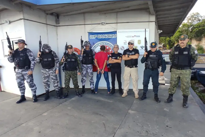 Imagem - Foragido da Justiça por homicídio é preso por agentes da Base Integrada Fluvial Candiru