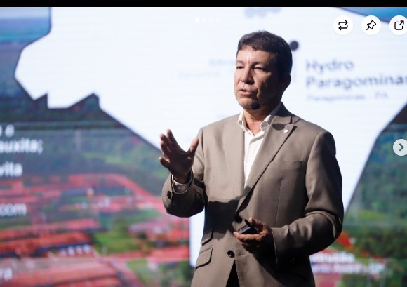 CEO da Hydro Bauxita & Alumina, Carlos Neves, durante apresentação