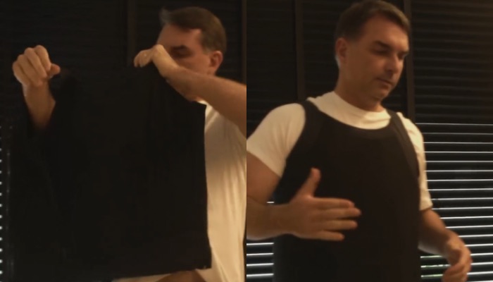 (Flávio Bolsonaro afirma usar colete à prova de balas em eventos públicos)