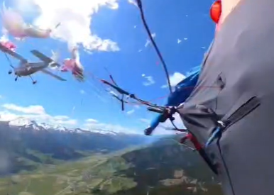 Atleta austríaca sobrevive após colisão aérea inacreditável