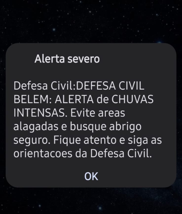 (De acordo com o órgão, o volume de chuva pode superar os 50 mm em curto período)