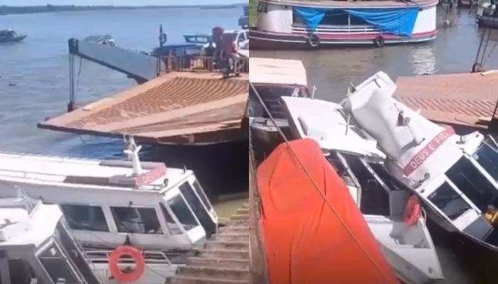 Balsa perde controle e atinge embarcações durante travessia entre Itaituba e Miritituba