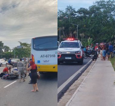 Imagem - Dois acidentes com moto são registrados na manhã deste sábado; vítimas foram socorridas