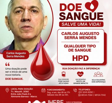 Imagem - Campanha mobiliza doadores de sangue para ajudar jornalista internado em Belém