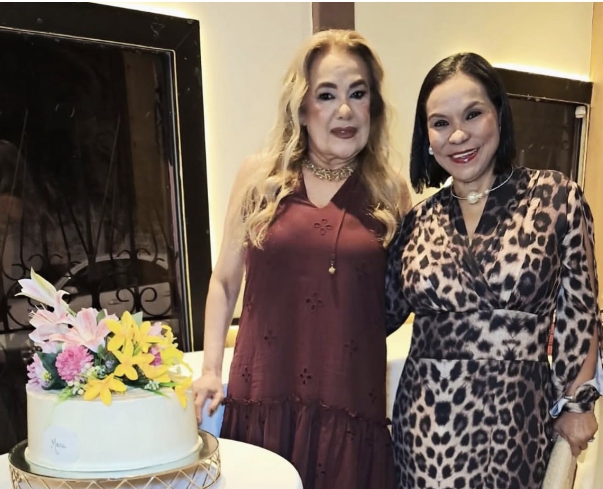 A aniversariante, Mara Remor, com a amiga Silvia Bezerra