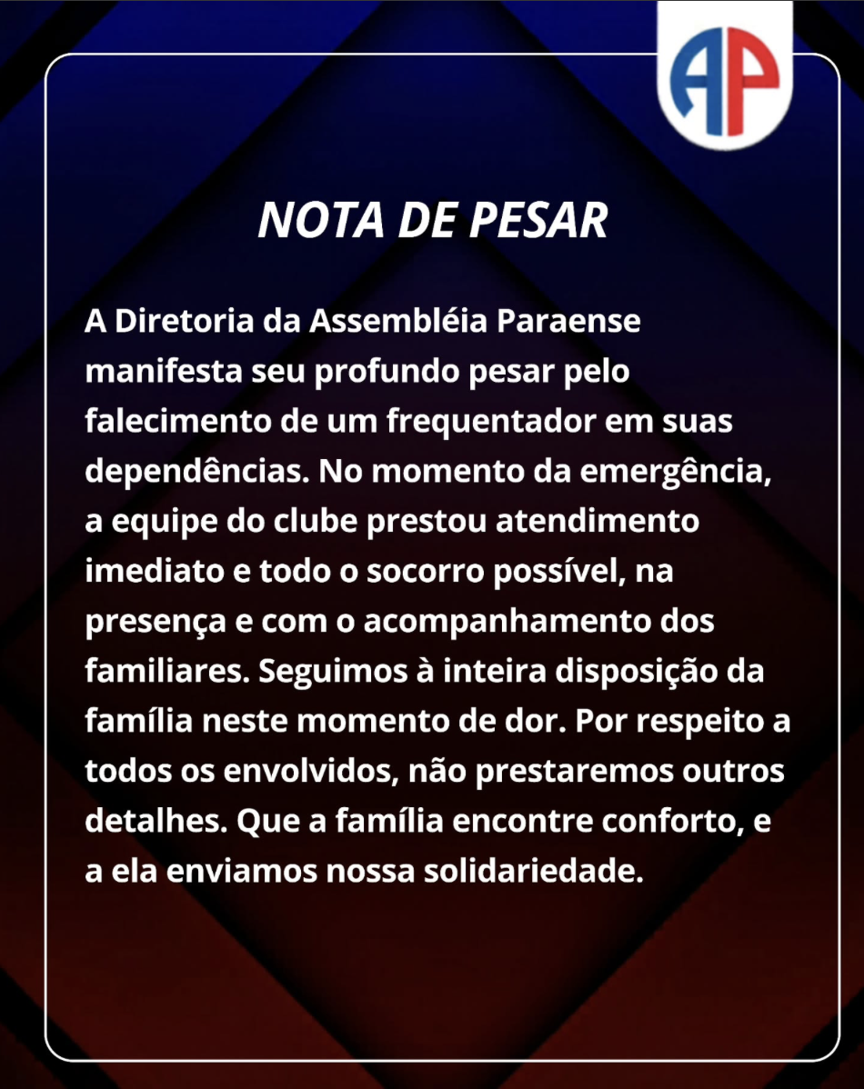 Nota oficial da instituição
