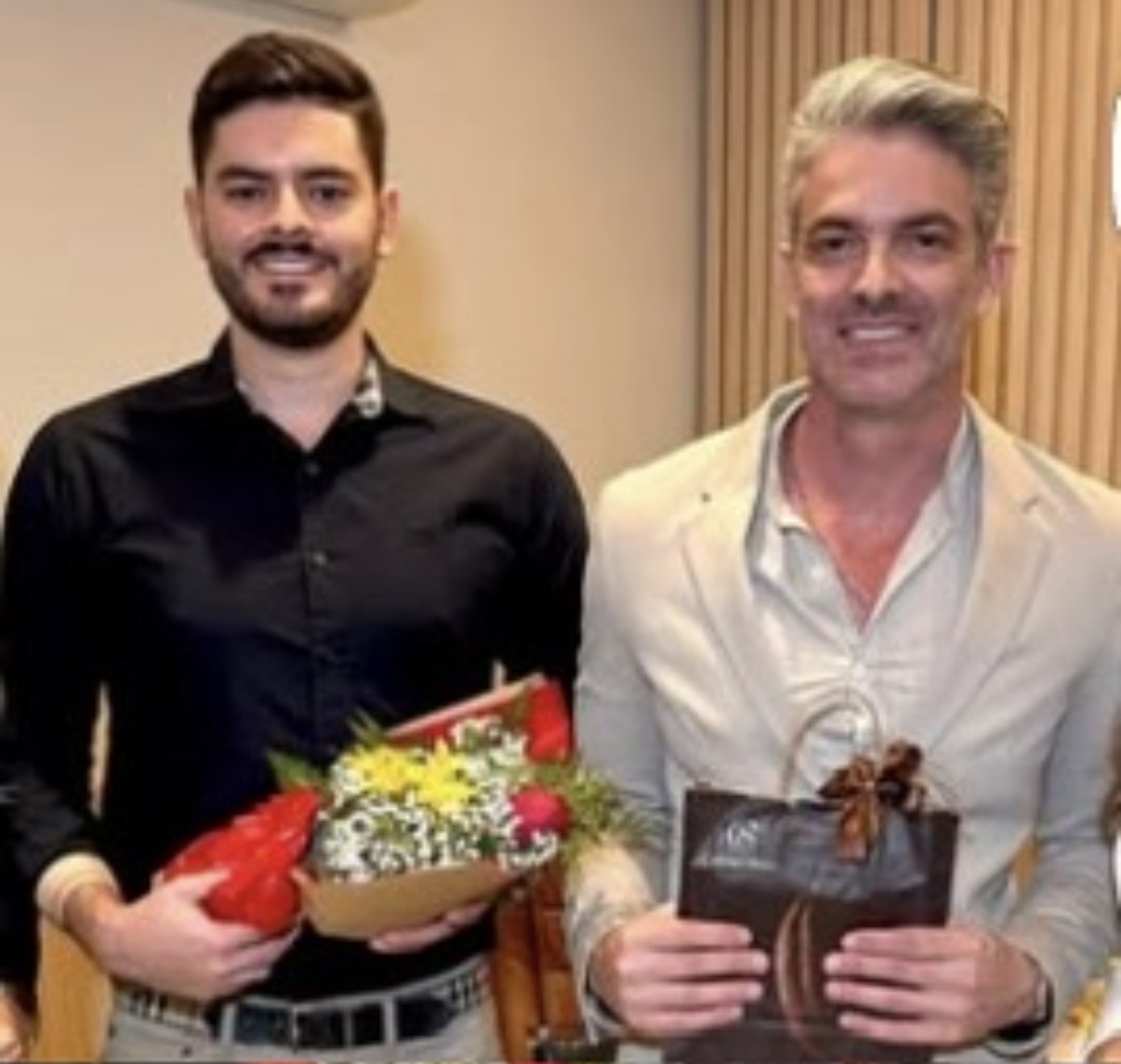 Fernando Almeida e o cirurgião dentista, Pedro Graziani,  caps do Instituto L'Harmonie