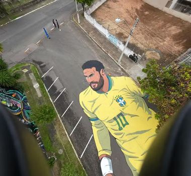 Imagem - Homenagem a Neymar transforma rua em galeria a céu aberto no Sul do país