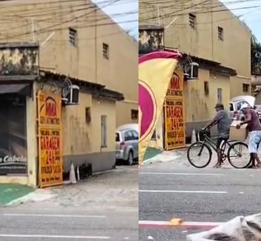 Imagem - Trio furta mercadoria de caminhão de entregas em plena luz do dia, em Belém
