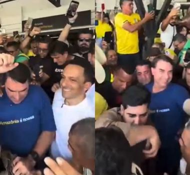 Imagem - Vídeo: Flávio Bolsonaro é recebido por apoiadores em Altamira e mobiliza eleitores durante chegada ao Pará
