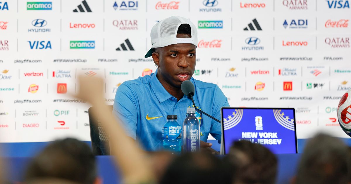 Vinicius Jr. concedeu entrevista coletiva na véspera da estreia na Copa do Mundo 2026