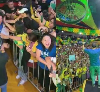 Imagem - Flávio Bolsonaro agradece recepção de apoiadores após evento lotado em Belém