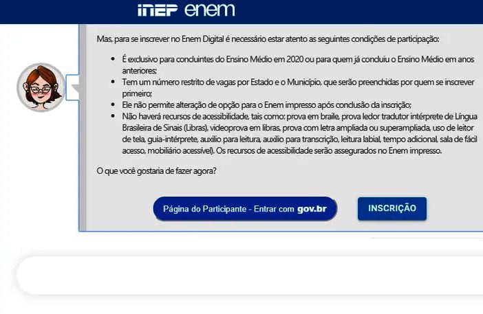 Página do participante do Enem, onde o boleto com vencimento em 10 de junho aparece como "vencido"