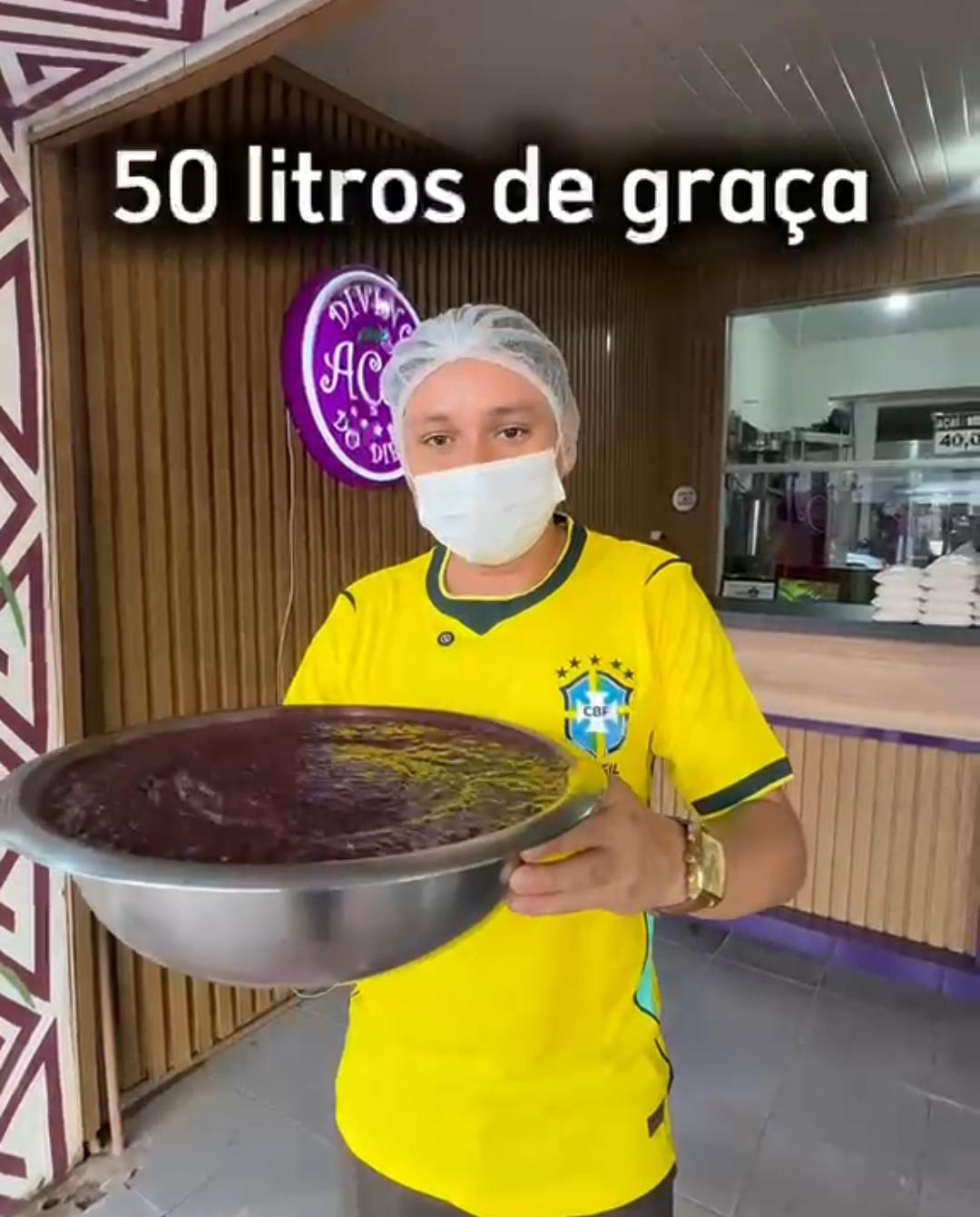 Imagem - Empresário de Belém promete distribuir 50 litros de açaí se o Brasil conquistar o hexa