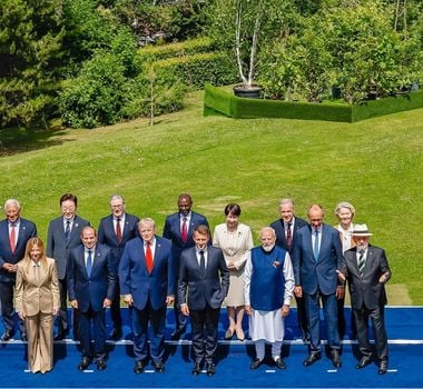 Imagem - Lula e Trump posam para foto oficial no G7, mas evitam contato