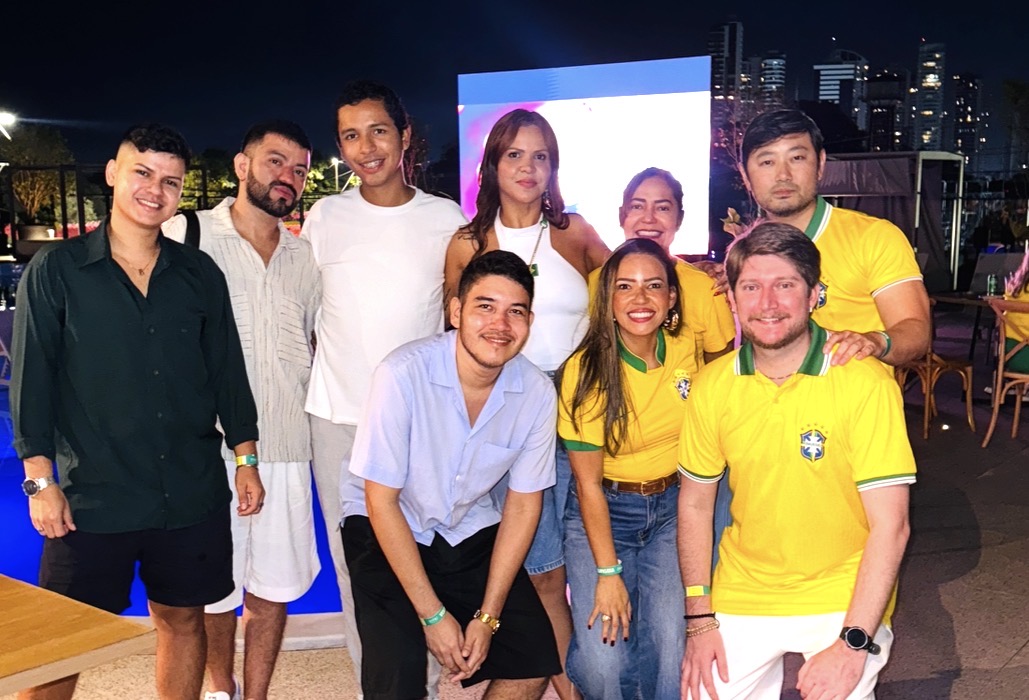 Convidados, hóspedes e público externo foram recebidos no Hotel Tivoli Maiorana, para assistir ao jogo de estreia do Brasil na Copa do Mundo 2026