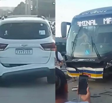 Imagem - Acidente entre ônibus do BRT e carro de passeio é registrado na Augusto Montenegro