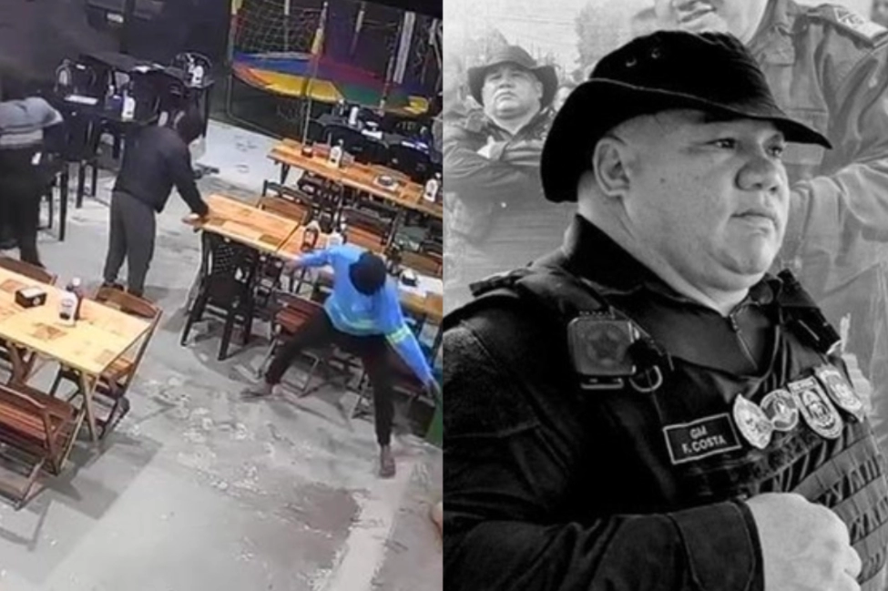 (Cena do circuito interno de segurança que flagrou o assassinato)