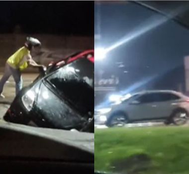 Imagem - Carro cai em buraco na BR-316 e provoca longo congestionamento no sentido de saída de Belém