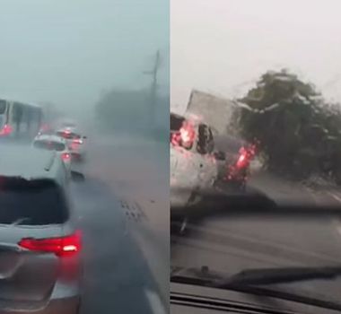 Imagem - Forte chuva causa alagamentos, derruba árvore e poste na Grande Belém