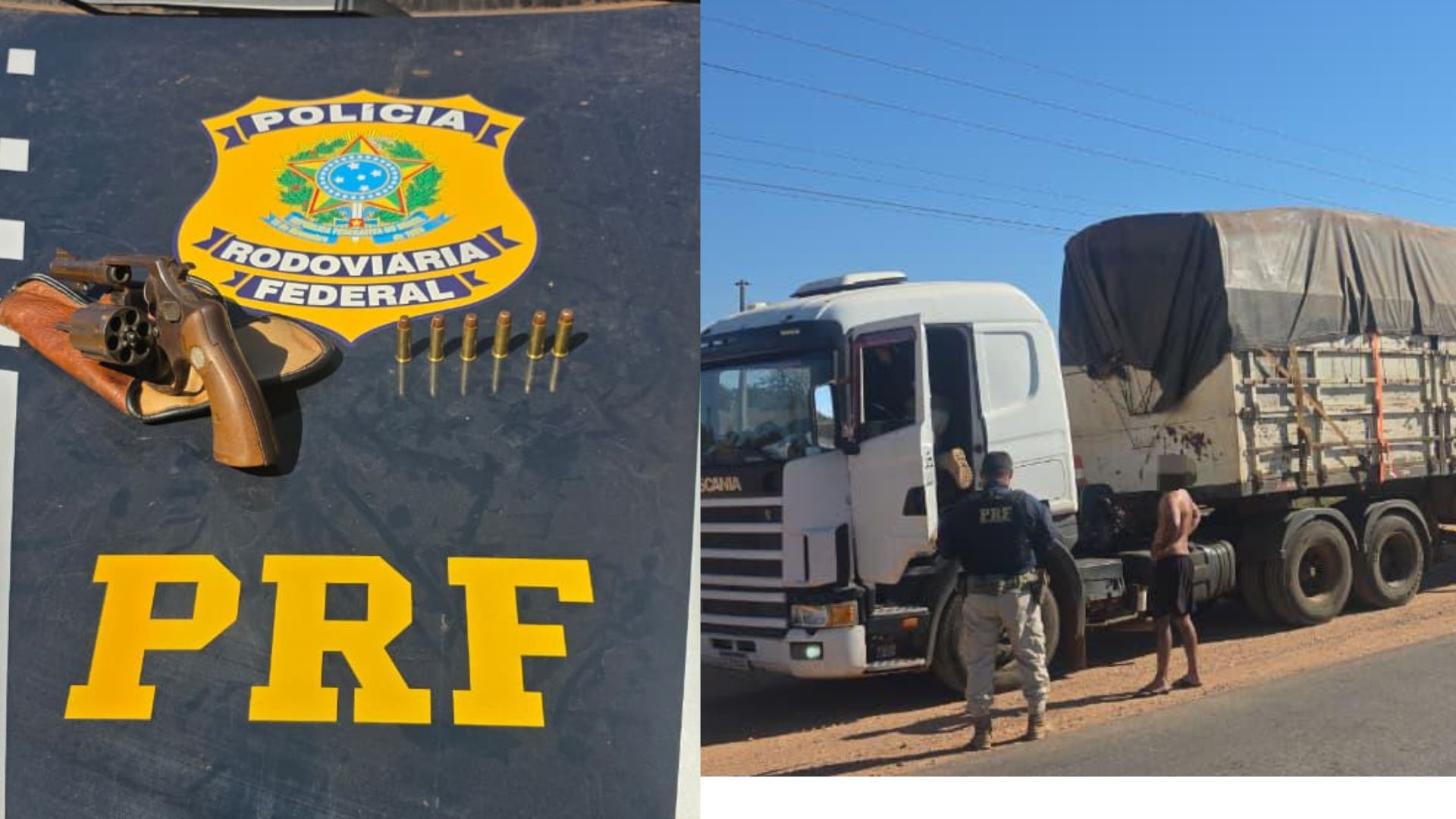 PRF prende caminhoneiro por porte ilegal de arma durante fiscalização na BR-155, no Pará
