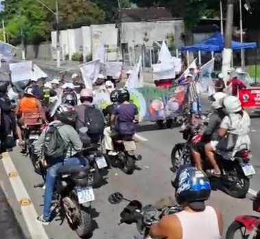 Imagem - Video: protesto fecha o trânsito na Almirante Barroso, sentido São Brás, em Belém