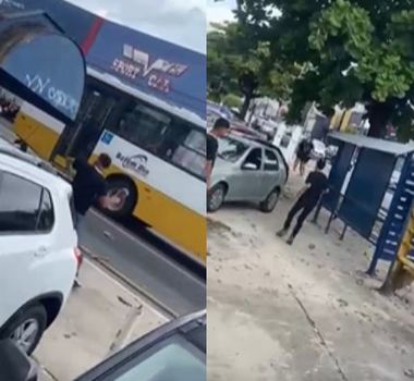 Imagem - Alunos do Colégio Alves Maia protagonizam briga e tumulto na Avenida Senador Lemos, em Belém