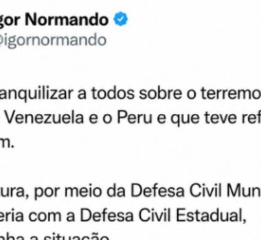 Imagem - Prefeito afirma que Defesa Civil monitora tremores e pede calma à população em Belém