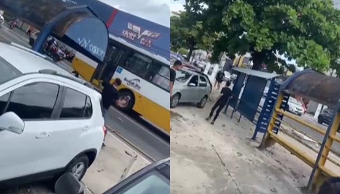 Alunos do Colégio Alves Maia protagonizam briga e tumulto na Avenida Senador Lemos, em Belém