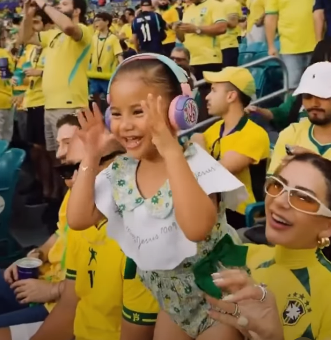 Imagem - Filha de Neymar e Bruna Biancardi viraliza com gesto do pai na Copa do Mundo