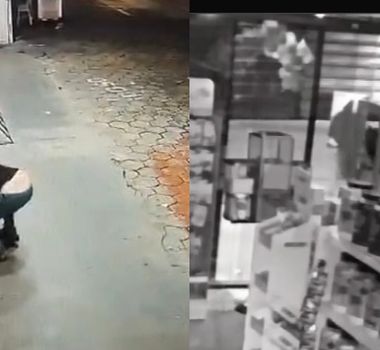 Imagem - Vídeo: dupla arromba farmácia na Pedreira, mas foge após alarme disparar