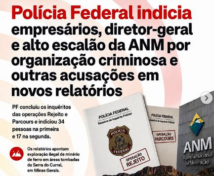 Esquema revelado pelo Observatorio da Mineração