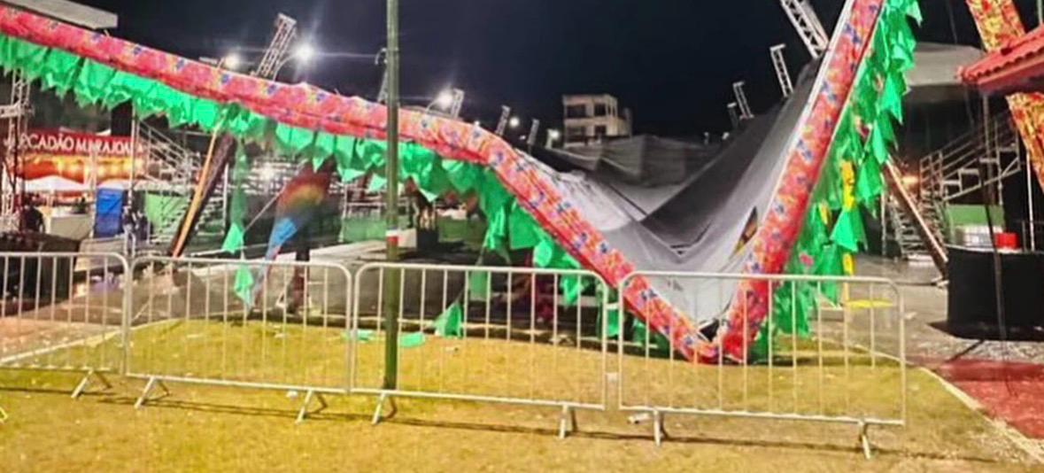 Desabamento de estrutura em evento junino deixa uma jovem morta e vários feridos no Marajó