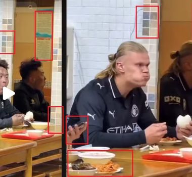 Imagem - Vídeo de Haaland se assustando com o próprio reflexo foi criado com IA
